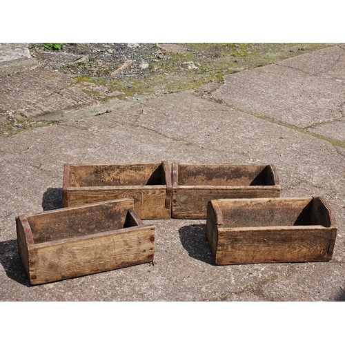 1209 - 4 Small Wooden Troughs H15 W43cm