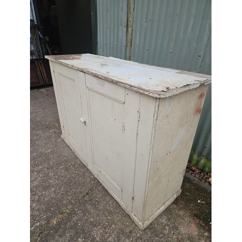 1210 - Painted Pine Kitchen Cupboard H107cm W160cm D56cm