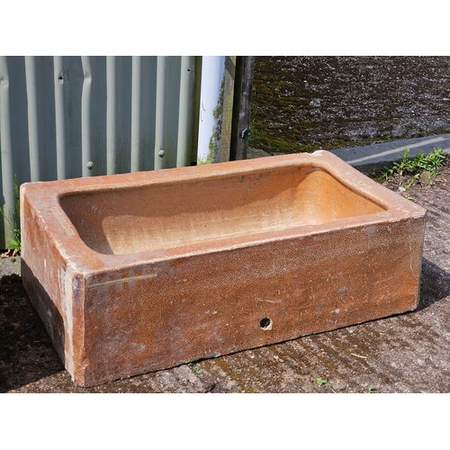 1221 - Walker, Corbridge Brown Glazed Trough H26cm W85cm D48cm