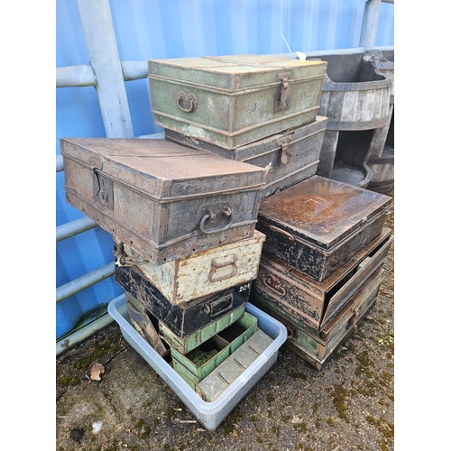 1226 - 11 Assorted Metal Storage Boxes/Trunks