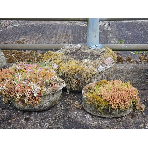 1232 - 3 Small Stone Round Troughs