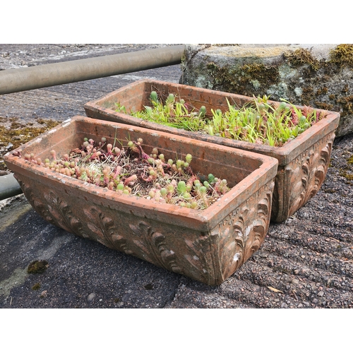 1234 - A Pair Of Terracotta Planters H17cm W51cm