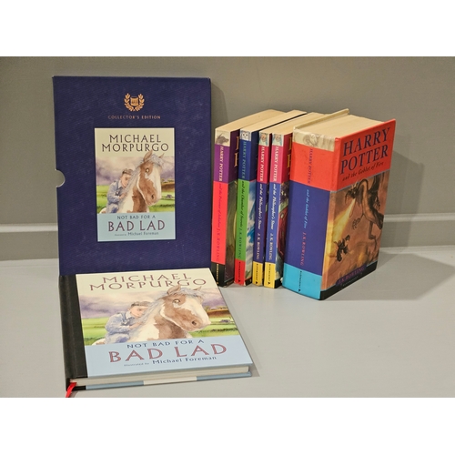 30 - 5 Volumes - Harry Potter By J K Rowling, 1 Volume - Not Bad For A Bad Lad By Michael Morpurgo In Sli... 