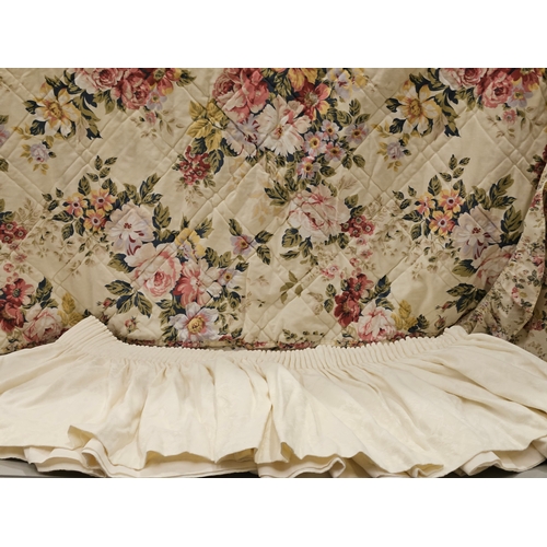 47 - Floral Patterned Duvet Cover & Cream Curtain Pelmets