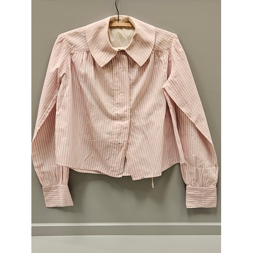 49 - Victorian Pink & White Long Sleeved Blouse