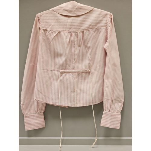 49 - Victorian Pink & White Long Sleeved Blouse