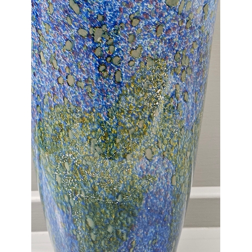 72 - Large Blue & Green Vase H33cm