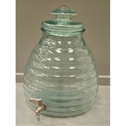 73 - Glass Beehive Beveridge Jar In Original Box H38cm