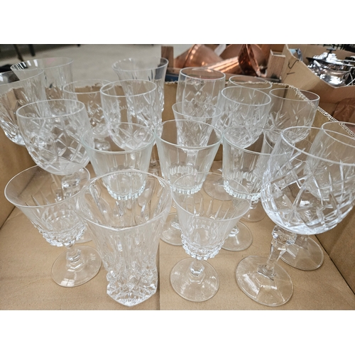 81 - A Large Quantity Of Cut Glass Wine Glasses Etc