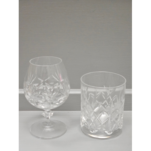 82 - 5 Cut Glass Brandy Glasses & 6 Cut Glass Whisky Tumblers