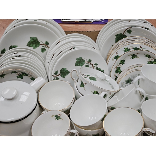 105 - 2 Boxes (108 Pcs) Crown Staffordshire Queensberry & Colclough Dinner & Teaware