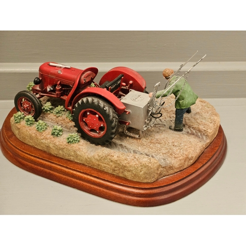 128 - Border Fine Arts Tractors Series 'Tattie Spraying' A5894 On Wood Base (A/F)