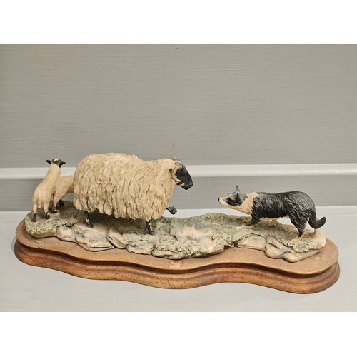 140 - Border Fine Arts 'Blackfaced Ewe & Collie' B104 & 'Time For Reflection' JH19 By R Ayres On Wood Base