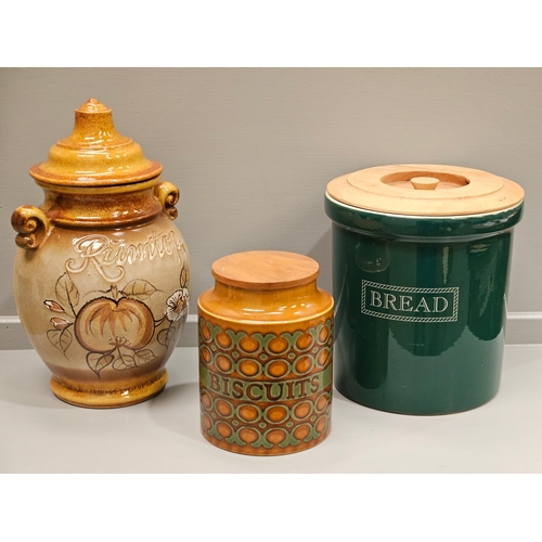 174 - 3 Assorted Storage Jars Etc