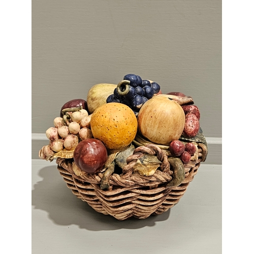 198 - Alcobaca Majolica Pottery Fruit Basket Bowl