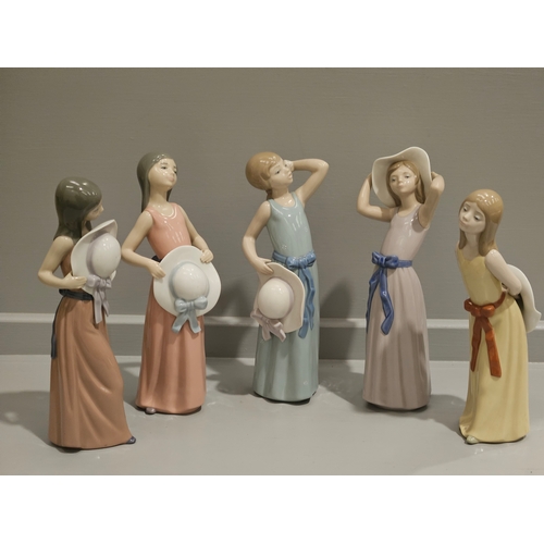 221 - 5 Lladro Lady Figurines