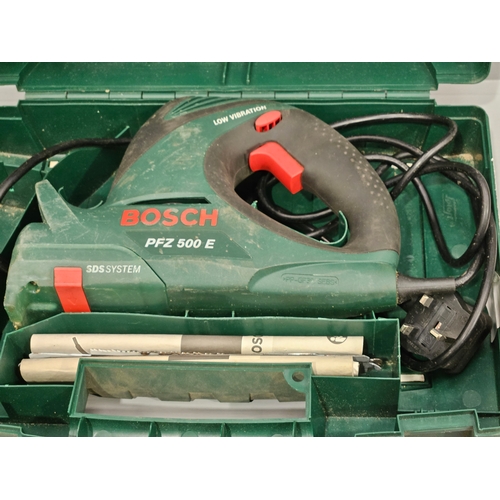 248 - Bosch Electric Multi Saw & Blades In Case