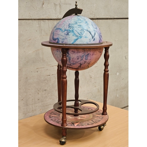 264 - Reproduction Mahogany Globe Bar H89cm