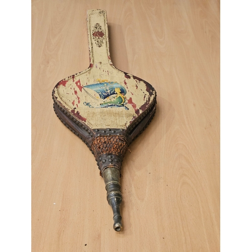 279 - Wooden Painted Brass Bellows H100cm