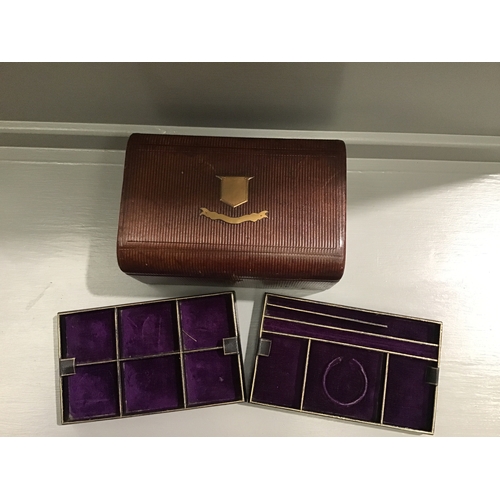 290 - Leather Covered Jewellery Box With Key