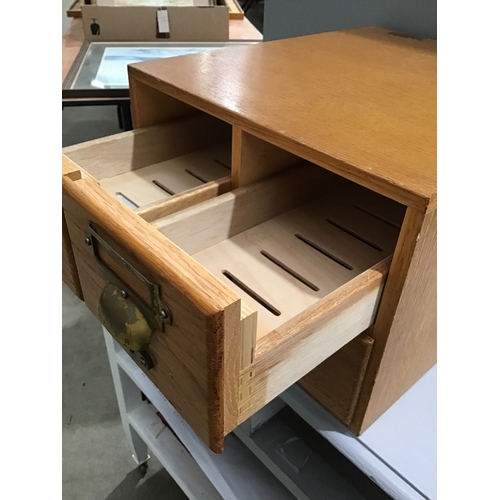 294 - Oak Double Index Drawer H24 x W34 x D42