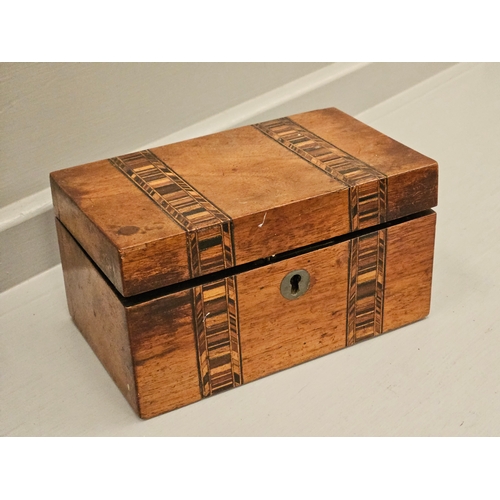 312 - Mahogany Inlaid Tea Caddy