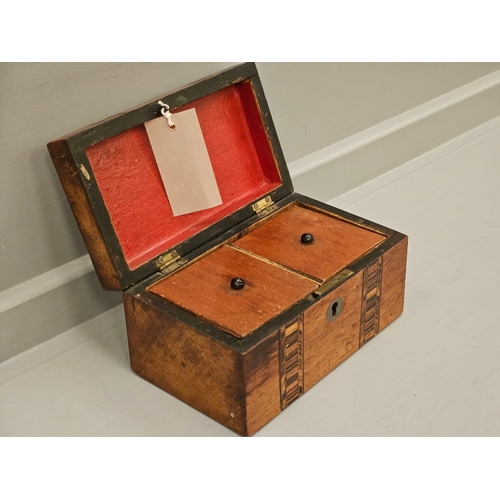 312 - Mahogany Inlaid Tea Caddy