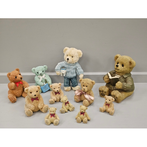 314 - Bear Money Box & 10 Bear Figurines