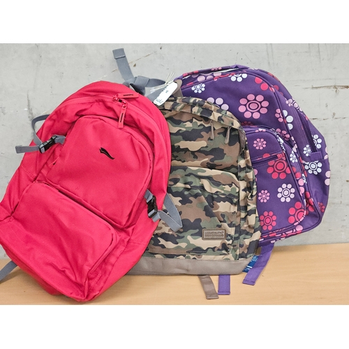 323 - 3 Assorted Backpacks & 2 New Bags