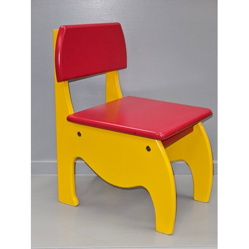 326 - 2 Wooden Red & Yellow Child's Chairs