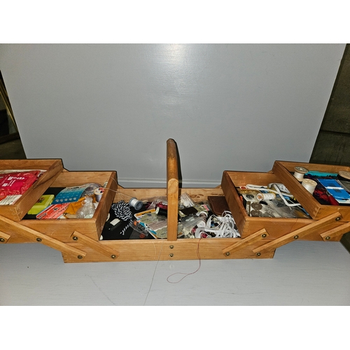 328 - Cantilever Sewing Box & Contents