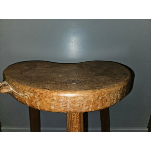 347 - Mouseman 3 Legged Stool H45cm