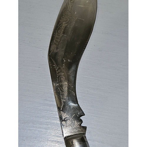 356 - A Kukri Style Indian Knife In Jewelled Sheath