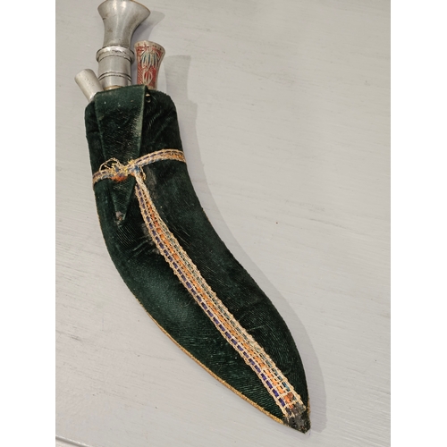 356 - A Kukri Style Indian Knife In Jewelled Sheath