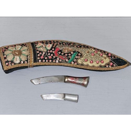 356 - A Kukri Style Indian Knife In Jewelled Sheath