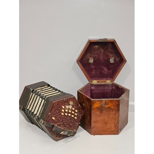 358 - Lachenal & Co Concertina In Original Mahogany Box