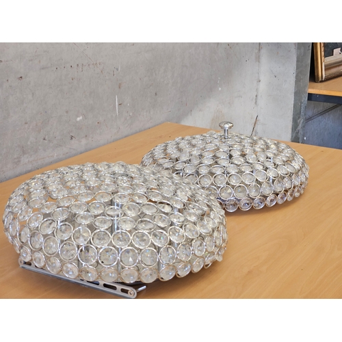 374 - 4 Crystal Plated Ceiling Lights