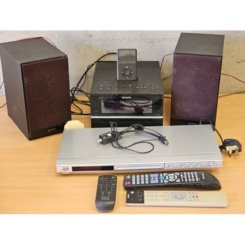 413 - Sony MP3 Player & Speakers, JVC DVD Player Etc