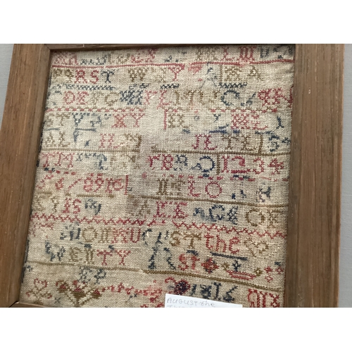 456 - Early Sampler 1816 In Oak Frame