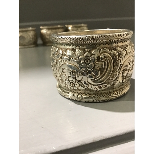 488 - 4 Silver Napkin Rings - Sheffield 1895