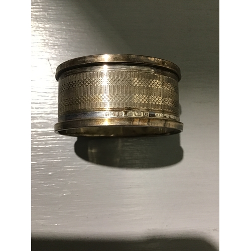 494 - Silver Bowl - London 1837 & 3 Silver Napkin Rings - Birmingham 1931/1945 & Sheffield 1978