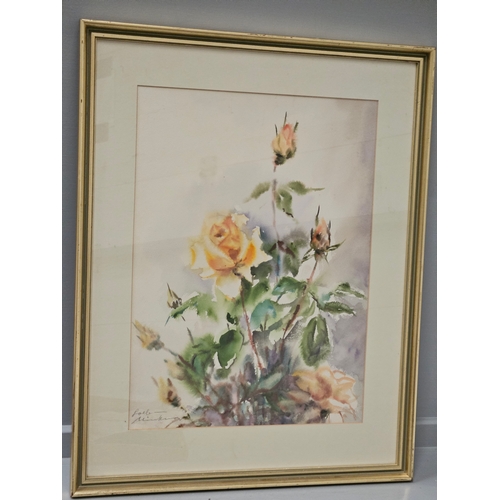 548 - 3 Watercolours & Prints - Flowers