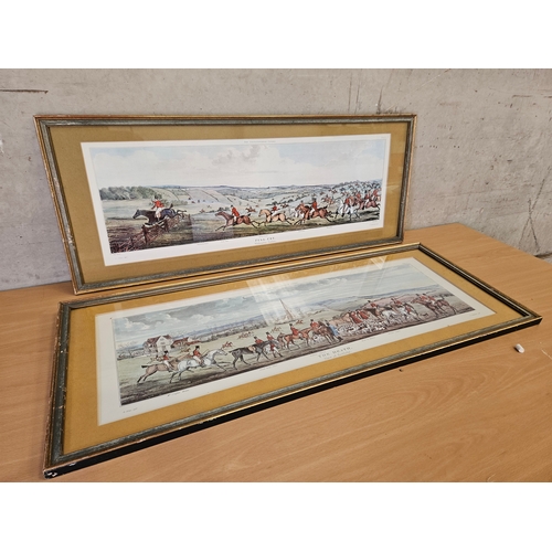 568 - 2 Framed Hunting Prints - 'The Death' View Of Kettleby & 'Full Cry' Whifsendine Pasture