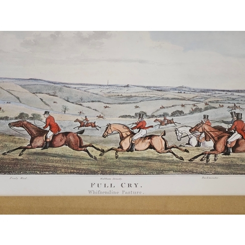 568 - 2 Framed Hunting Prints - 'The Death' View Of Kettleby & 'Full Cry' Whifsendine Pasture