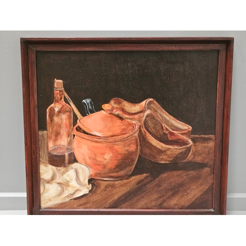 627 - A Signed Print Blaydon Races - A Study From Life 1903 & Oil On Board - Still Life