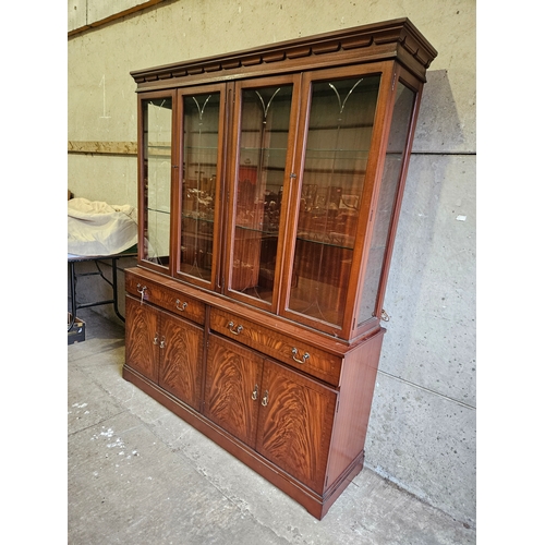 632 - Mahogany Display Case H190cm W157cm D41cm