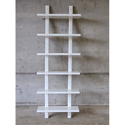 633 - White Wall Shelf H140cm W50cm D21cm