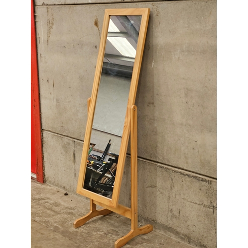 646 - Pine Cheval Mirror H146cm