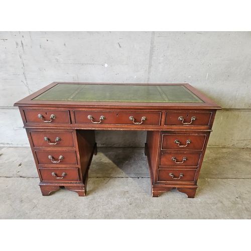 655 - Reproduction Mahogany Leather Top Writing Desk