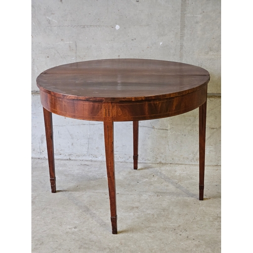 667 - Mahogany Turnover Top Table H70cm W89cm